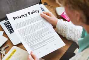 Free photo privacy policy service documents terms of use concept