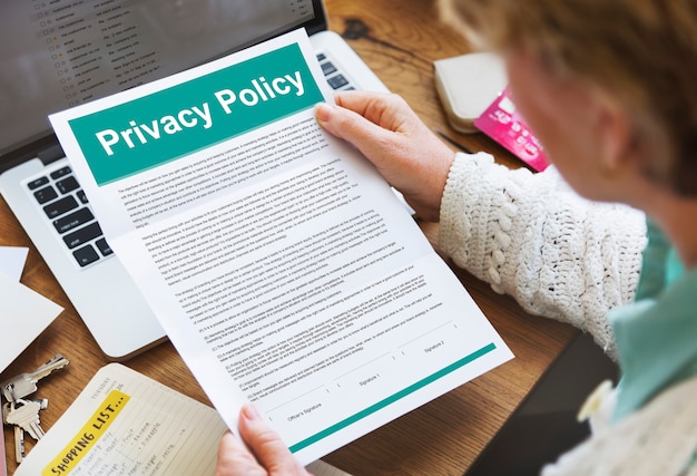 Free photo privacy policy service documents terms of use concept