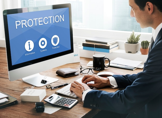 Free photo privacy security data protection shield graphic concept