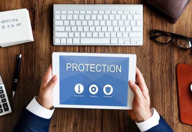 Free photo privacy security data protection shield graphic concept