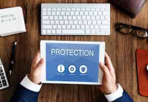 Free photo privacy security data protection shield graphic concept