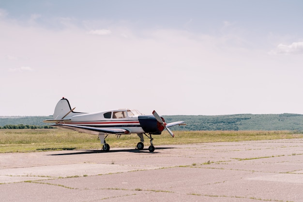 Free photo private airplanes in the field