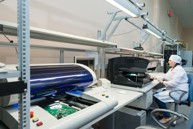 Free photo production of electronic components  at high-tech factory