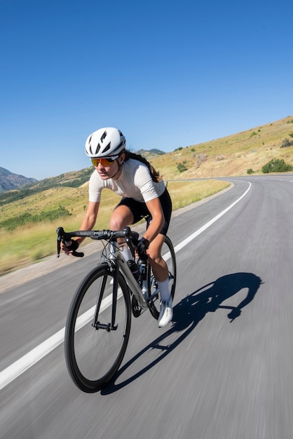 Professional cyclist woman