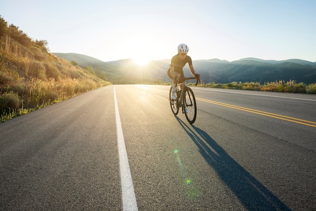 Professional cyclist woman