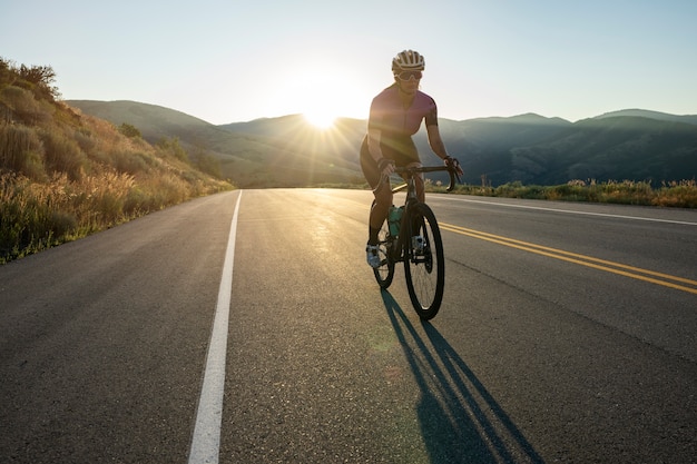 Professional cyclist woman