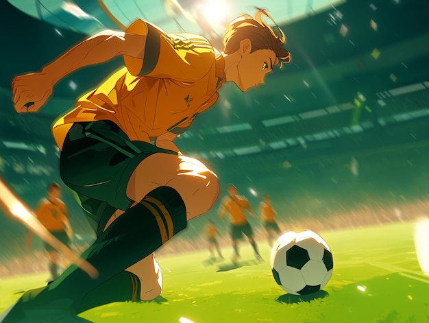 Free photo professional soccer player cartoon