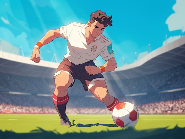 Free photo professional soccer player cartoon