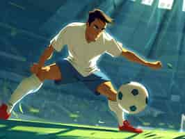 Free photo professional soccer player cartoon