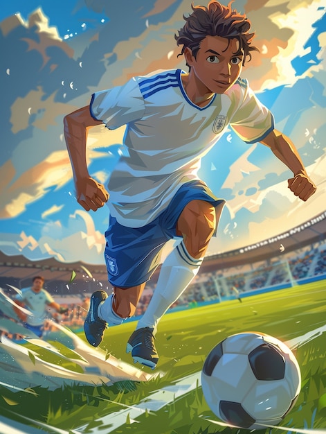 Free photo professional soccer player cartoon