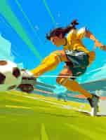 Free photo professional soccer player cartoon