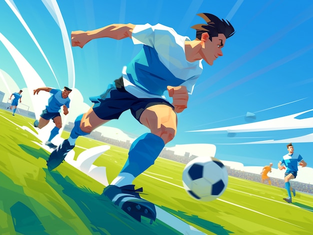 Free photo professional soccer player cartoon