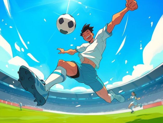 Free photo professional soccer player cartoon