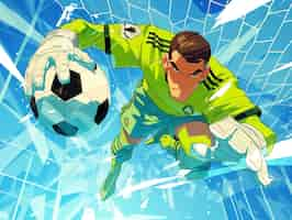 Free photo professional soccer player cartoon