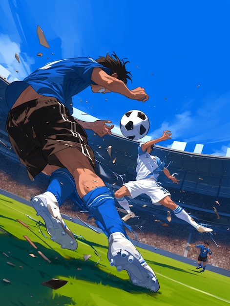 Free photo professional soccer player cartoon