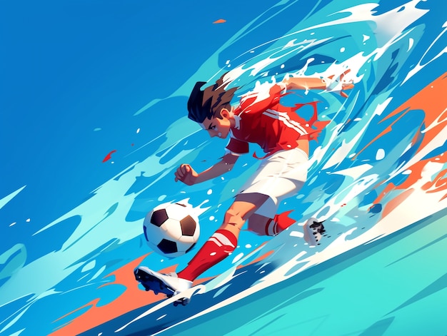 Free photo professional soccer player cartoon