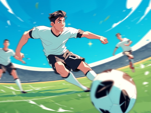 Free photo professional soccer player cartoon