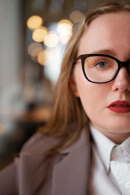 Free Photo professional woman in stylish suit at the office