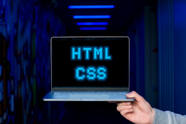 Free Photo programming background with html text