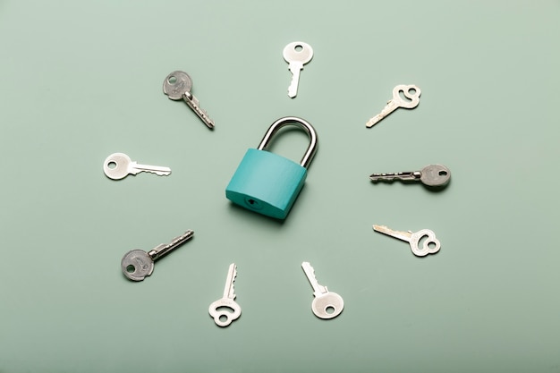 Free photo protection concept with lock