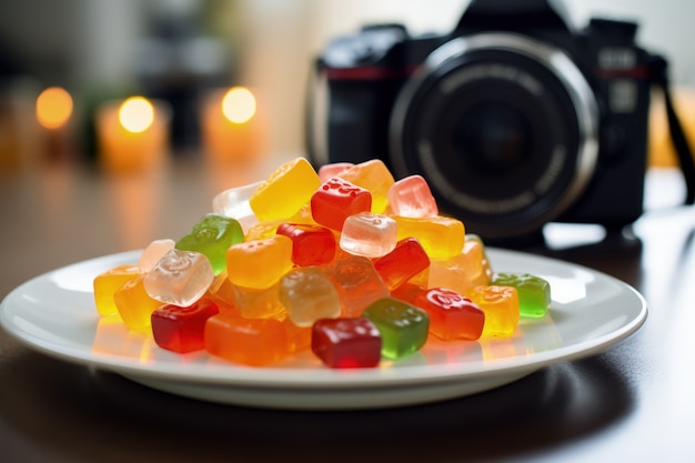 Free photo protein gummy snacks for healthy lifestyle