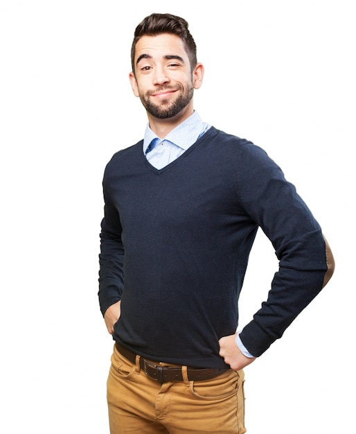 Proud teenager with white background