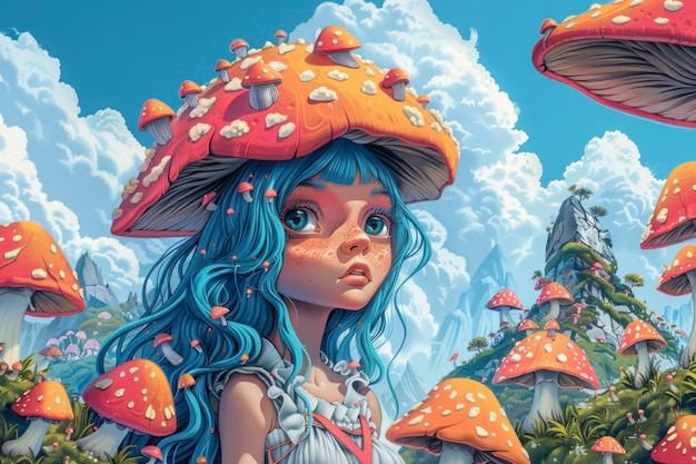 Free photo psychedelic girl illustration