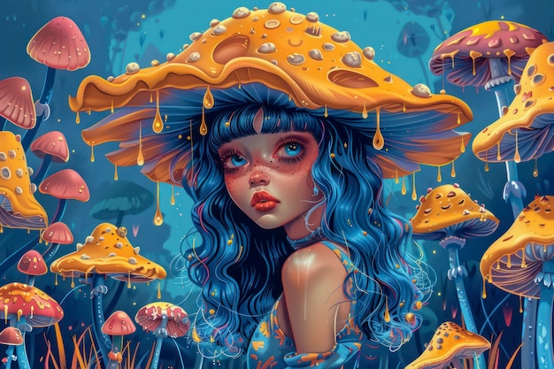 Psychedelic girl illustration