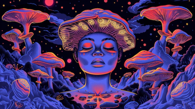 Psychedelic girl illustration