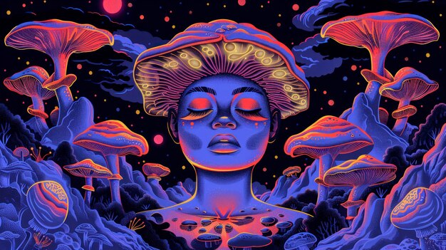 Psychedelic girl illustration