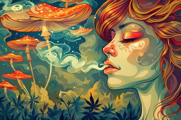 Psychedelic girl illustration