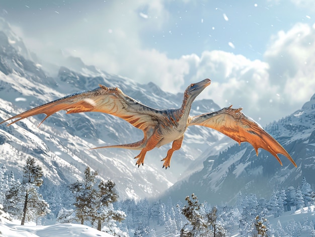 Free photo pterodactylus in natural environment