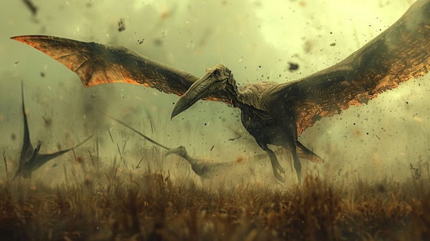 Free photo pterodactylus in natural environment