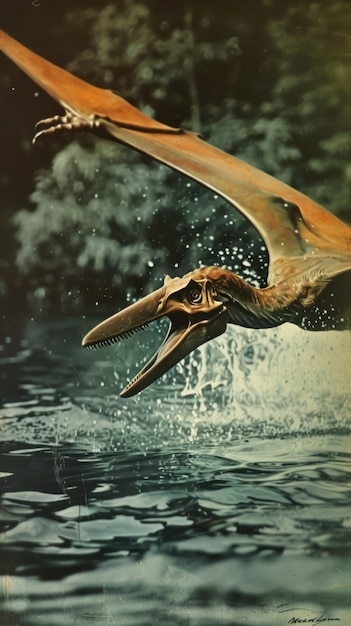 Pterodactylus in natural environment