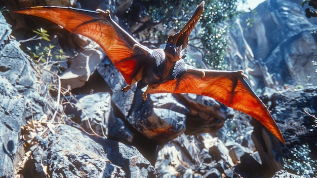 Free photo pterodactylus in natural environment