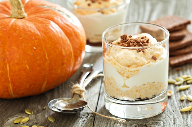 Pumpkin Cheesecake in a glass