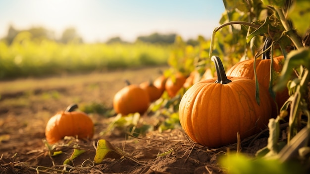 Free Photo pumpkins arrangement  outdoors