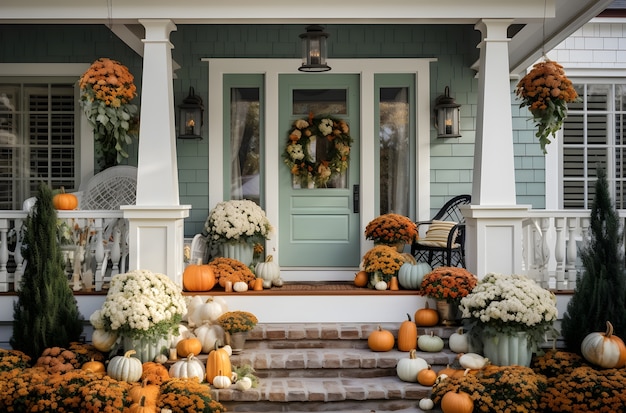 Free photo pumpkins arrangement outdoors