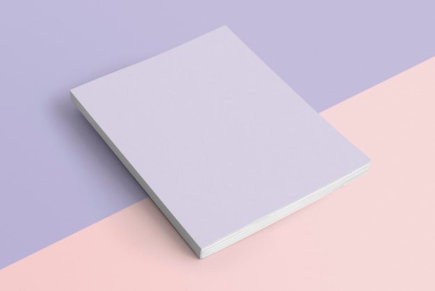 Free photo purple book on pastel background