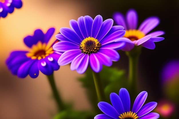 Free photo purple flowers in a vase