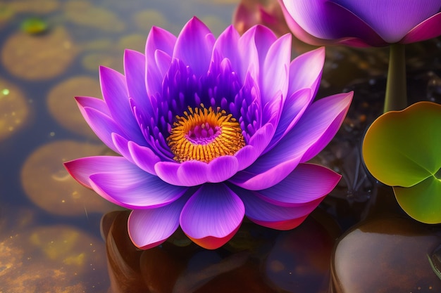 Free photo purple lotus flower in the pond wallpapers