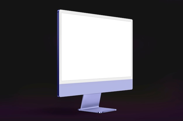 Free photo purple minimal computer desktop screen digital device with design space