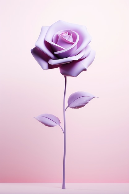 Free photo purple rose in studio