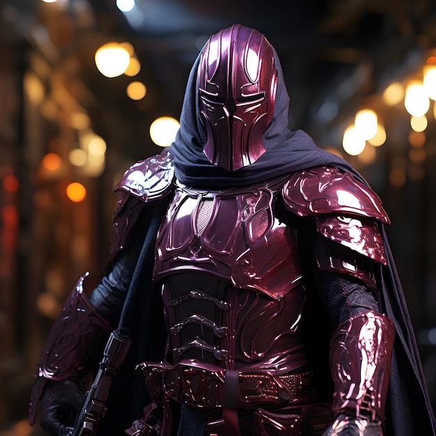 Free photo purple suit of armor design