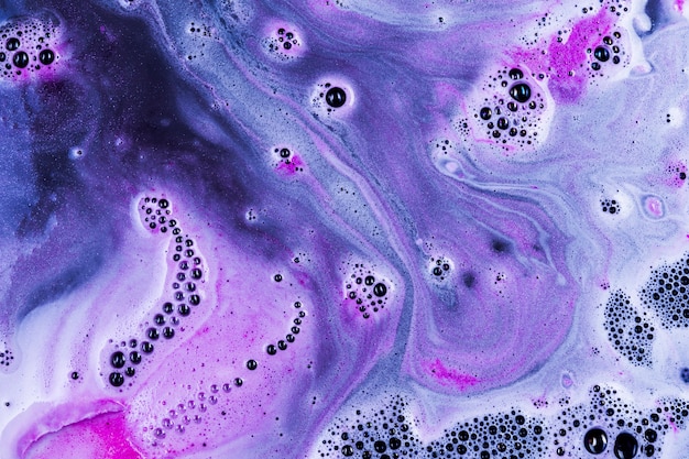 Purple water with bubbles