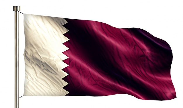 Free Photo qatar national flag isolated 3d white background