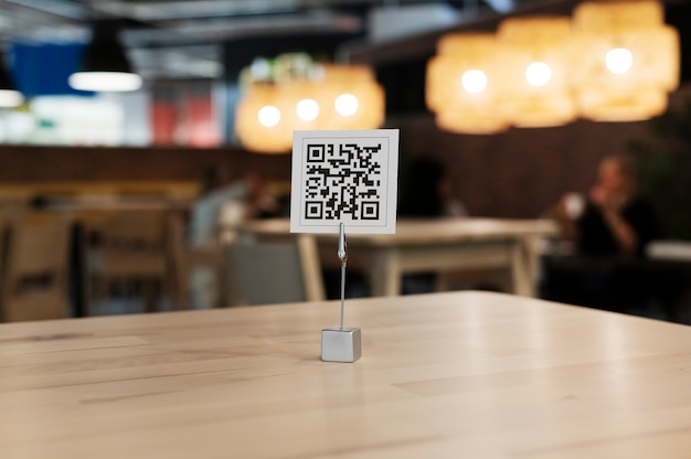 Free Photo qr code on a table