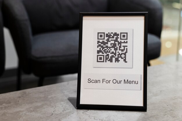 Qr code on a table