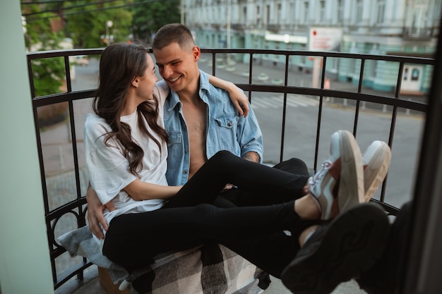 Quarantine lockdown, stay home concept. Young beautiful caucasian couple