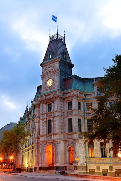 Quebec City old street at dusk